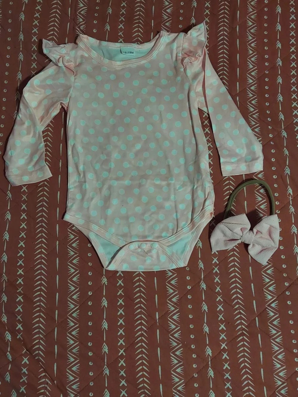 Pink Dress & Polka Dot Bodysuit Set with Bow